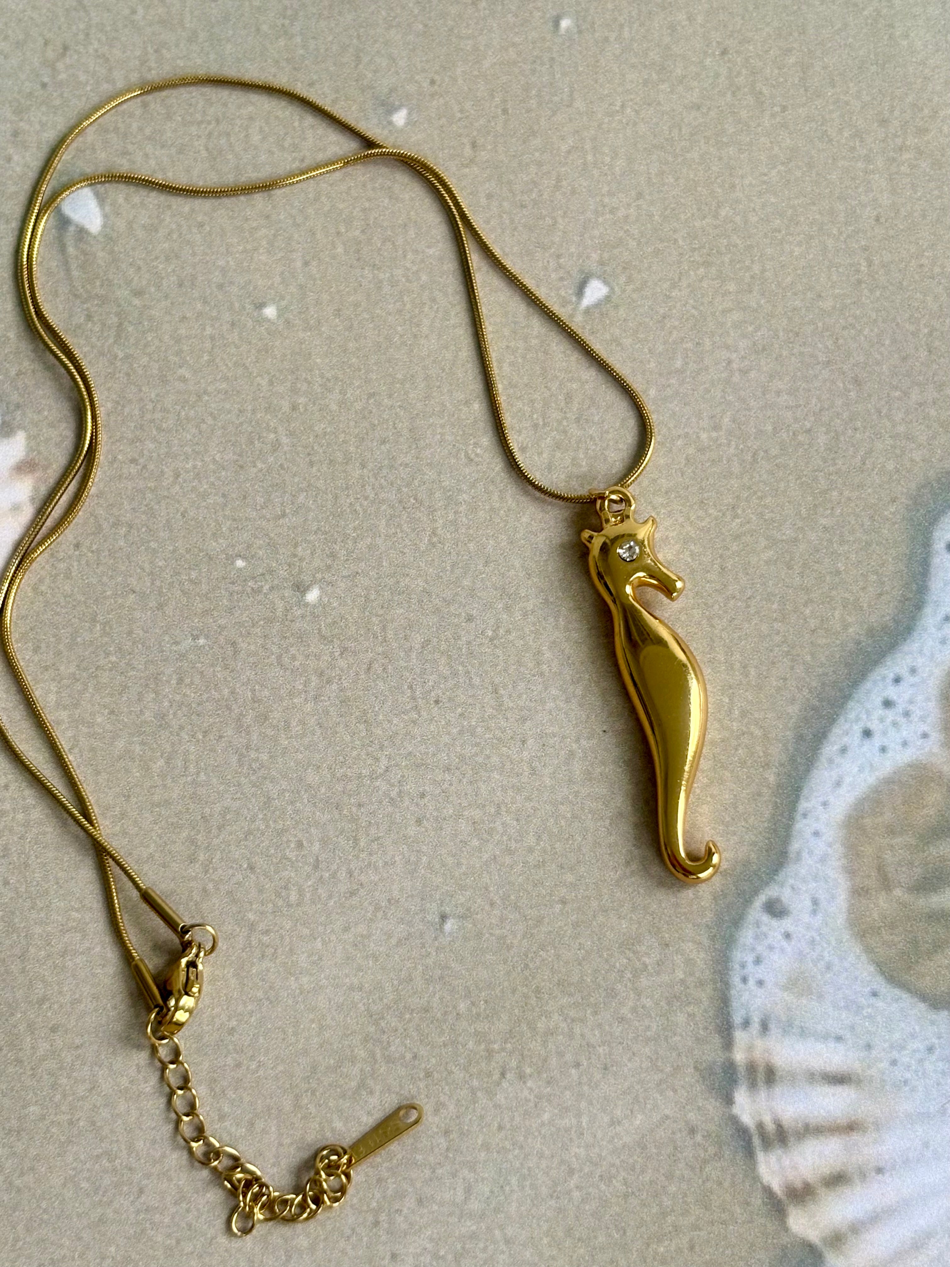 Golden Seahorse Necklace