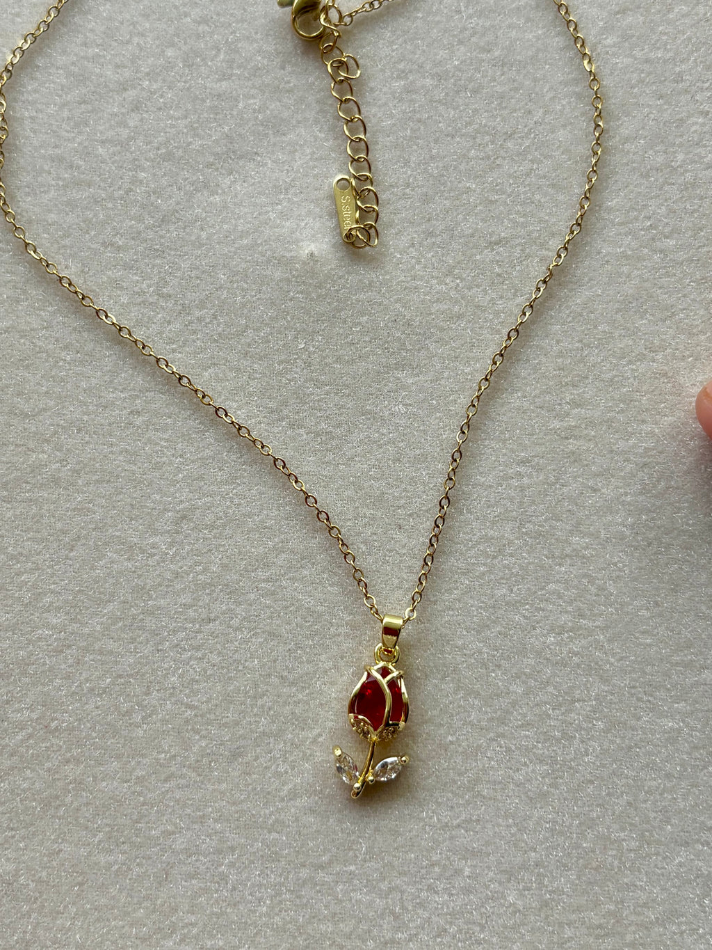 Golden Rose Drop Necklace