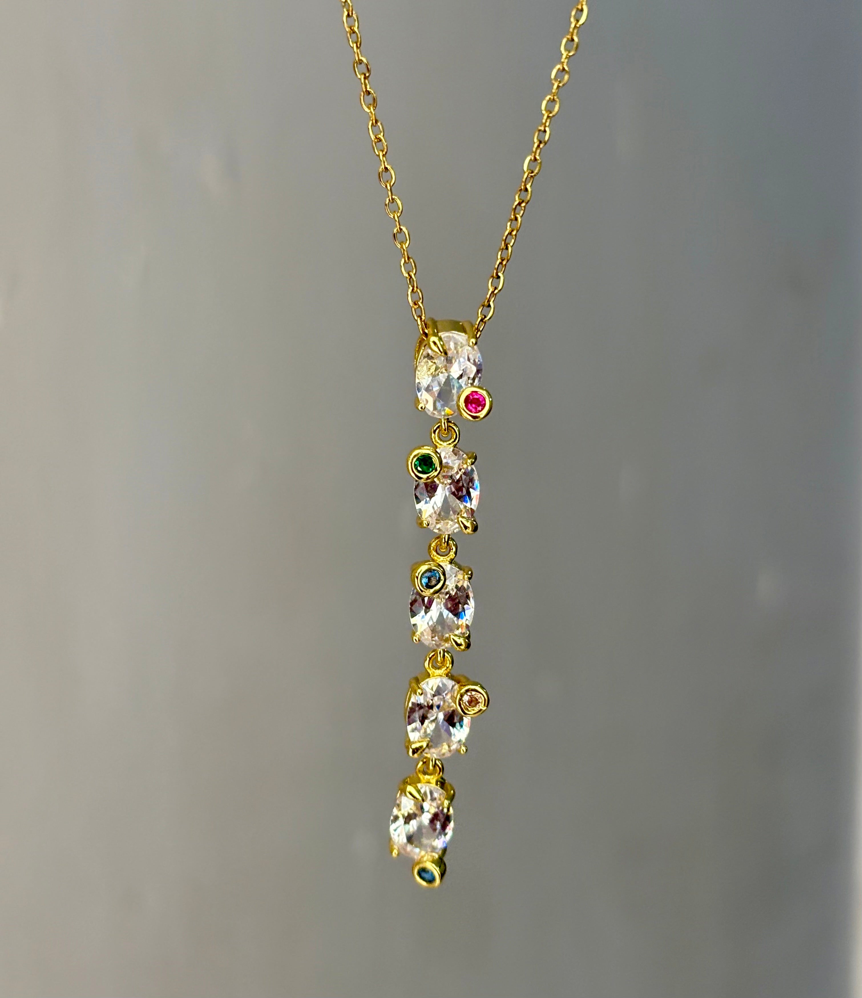 Crystal Drop Y Necklace