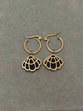 Black Enamel Shell Hoops