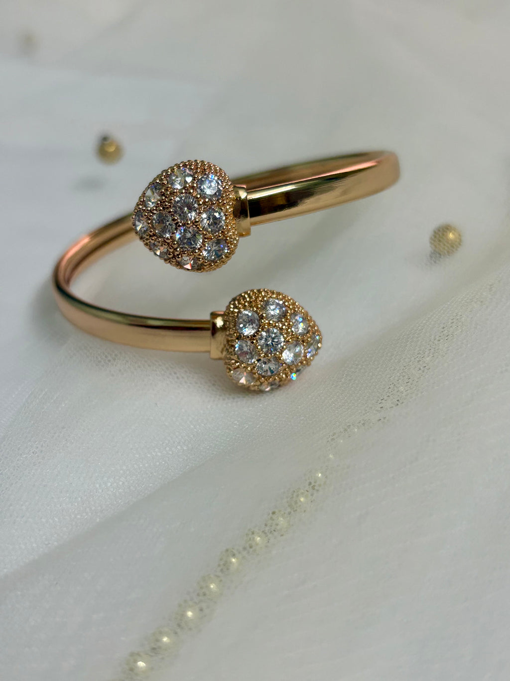Studded Double Heart Kada