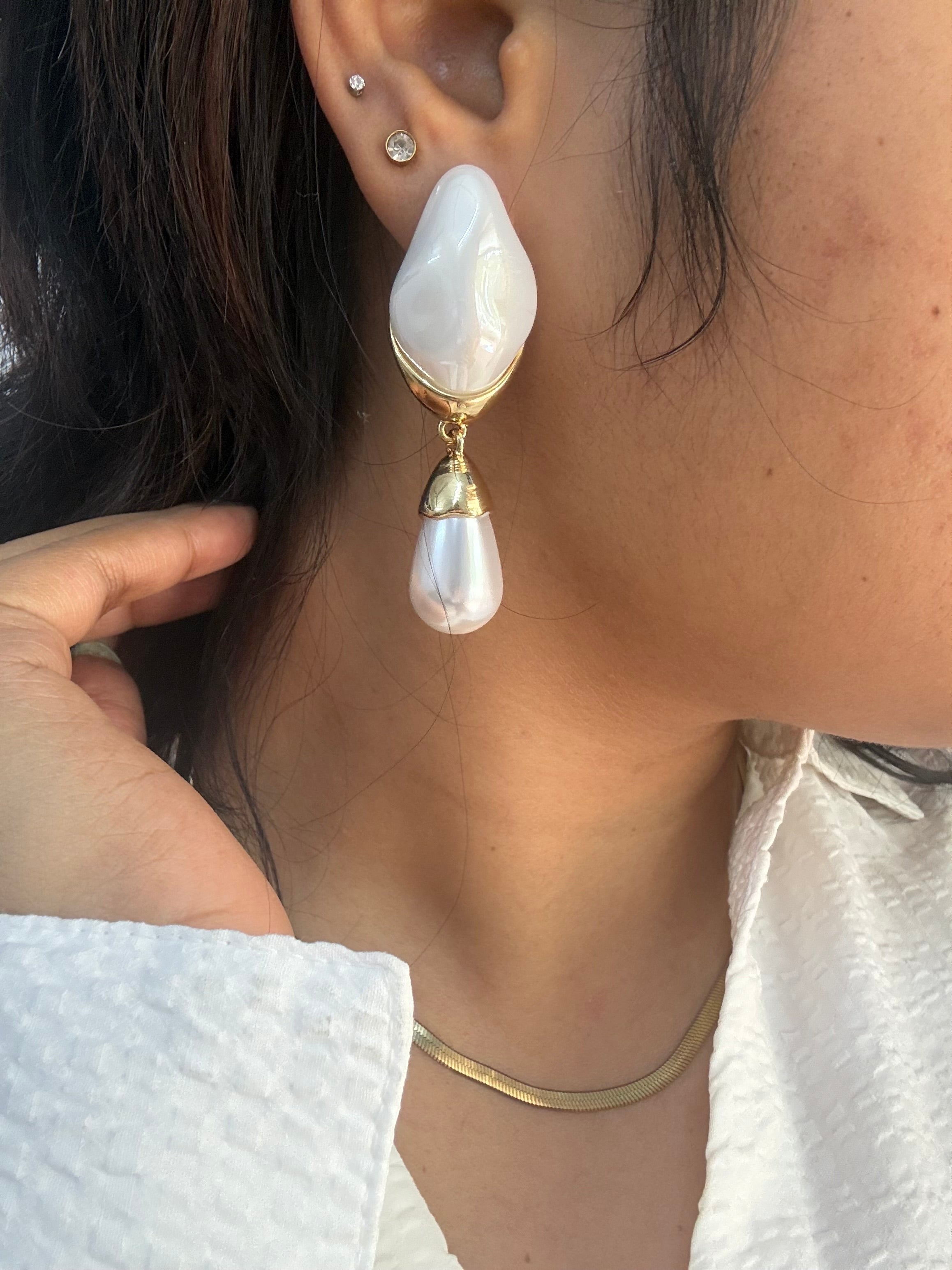 Molten Pearl Danglers