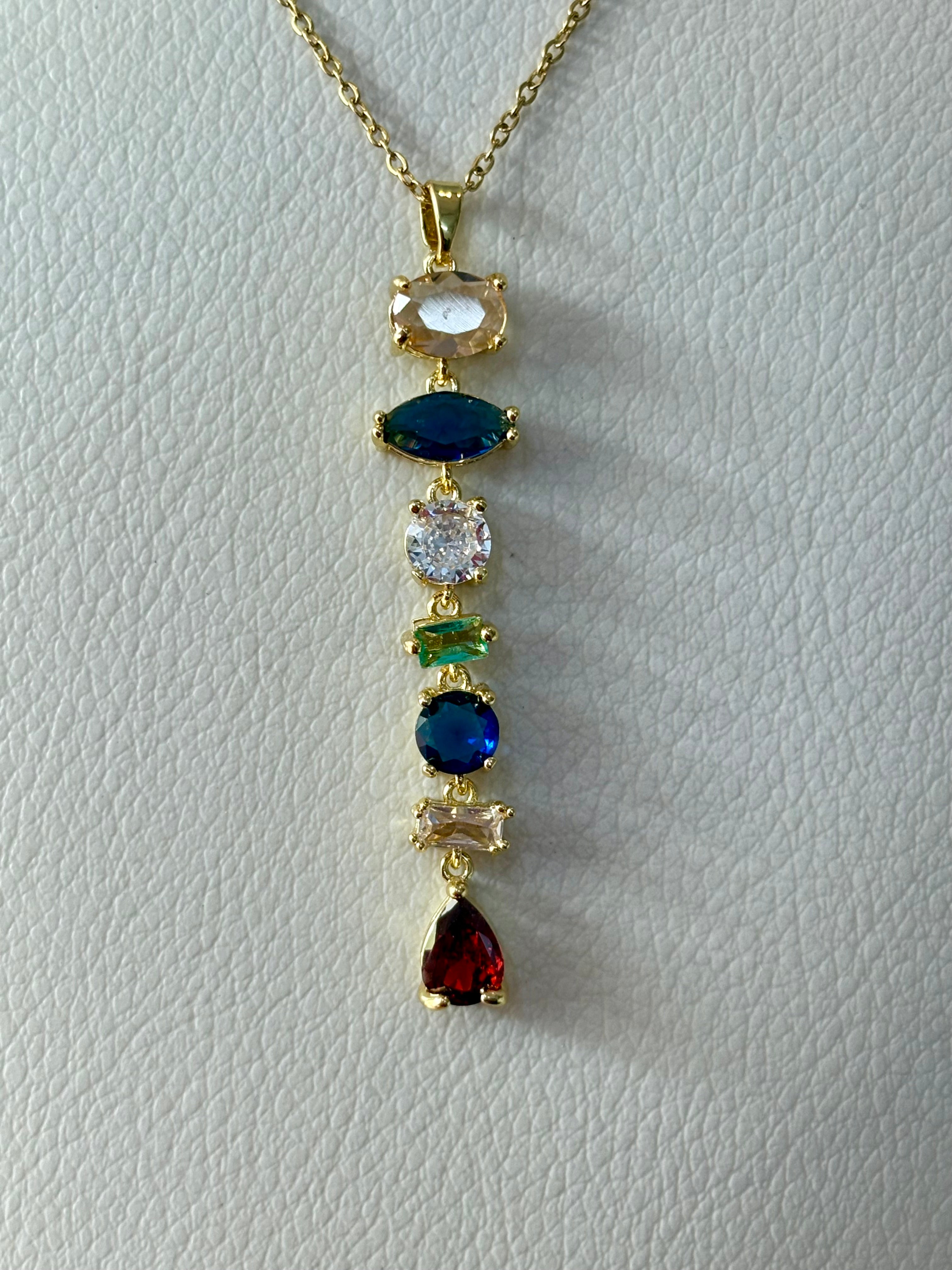 Rainbow Royal Y Necklace