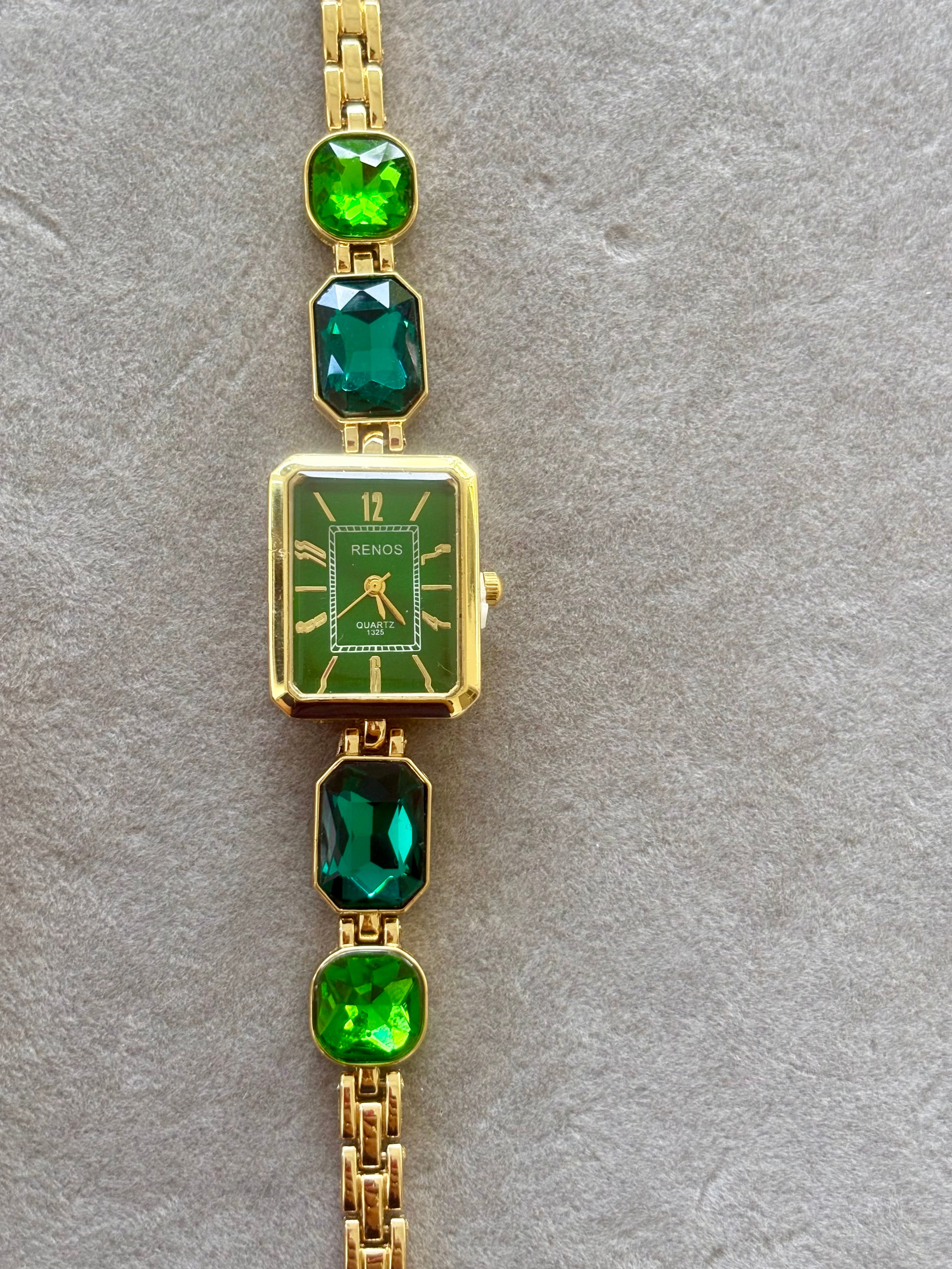 Moonstone Crystal Watch - Emerald